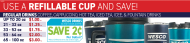 Refill Cup Prices Card - Double Head - Bunn or Curtis Pots HB22