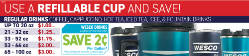 Refill Cup Prices Card - Double Head - Bunn or Curtis Pots  HB22