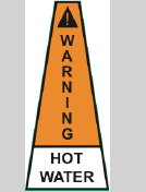 Warning Hot Water HB16