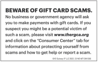 Beware Of Gift Card Scams SW1266